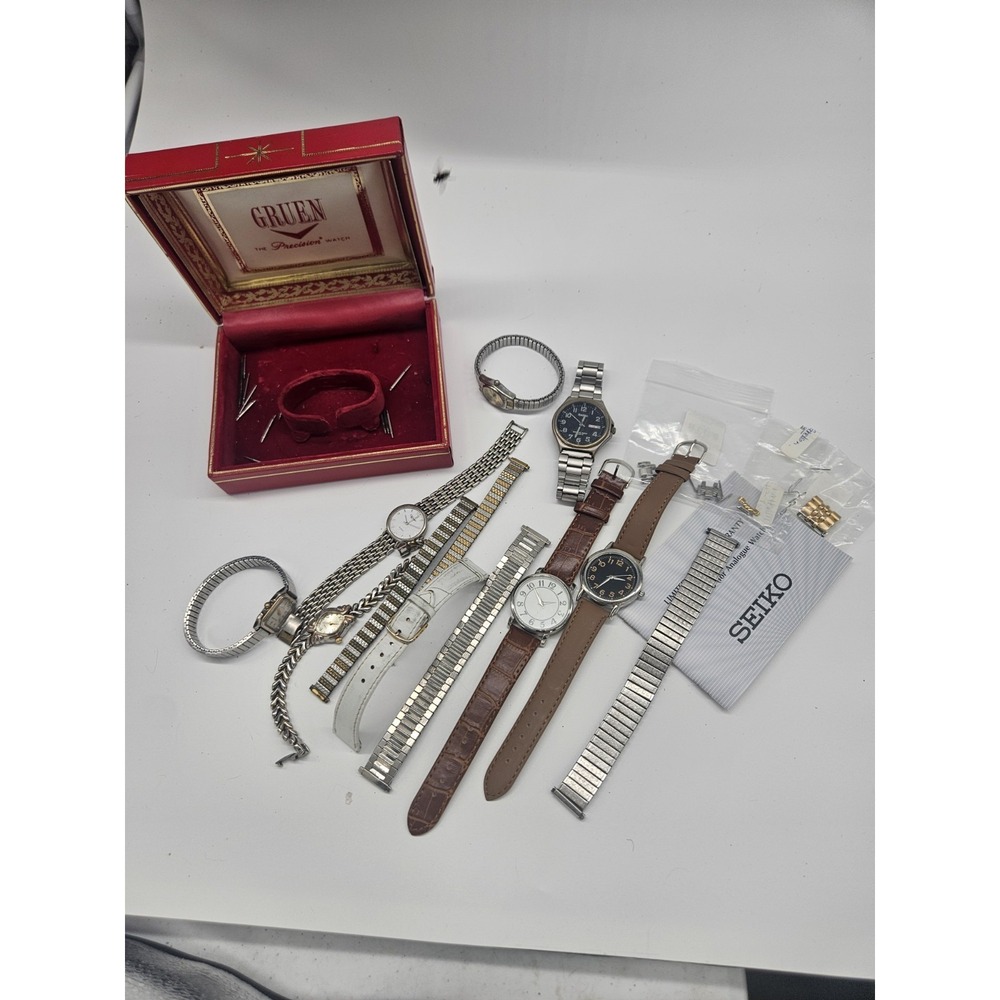 Small Lot Of Watches And Accessories For Parts Or Repair